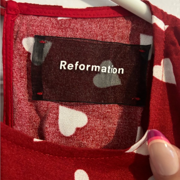 Reformation Red and White Heart Maxi Dress - Picture 3 of 4